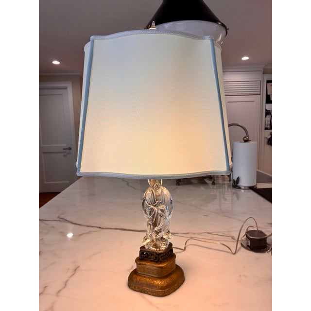 1900s Early Crystal Glass Guanyin Lamp For Sale - Image 12 of 12