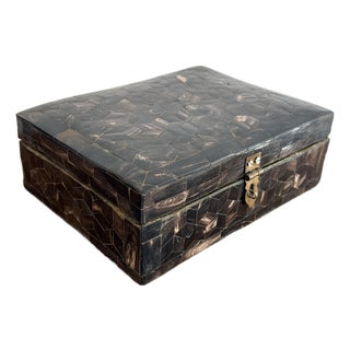Late 20th Century Maitland-Smith Style Tessellated Bone Box For Sale