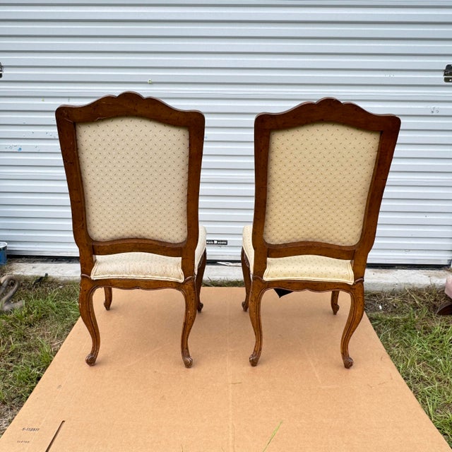 French Late 19th Louis XV Style Carved Walnut Side Chairs- A Pair For Sale - Image 3 of 5