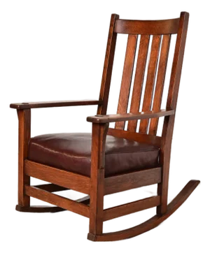 J. M. Young & Sons Antique Mission Oak Arts & Crafts Rocking Chair, Circa 1910