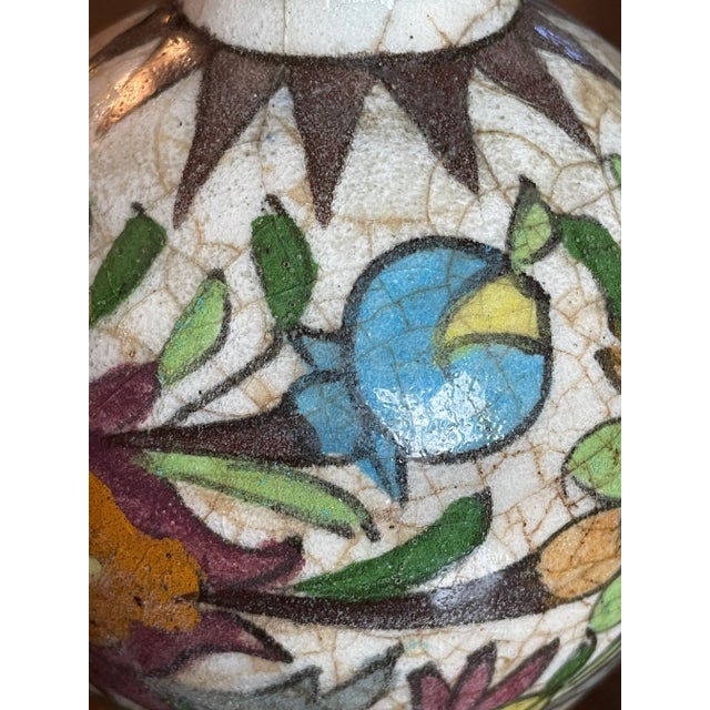 Antique Persian Qajar Iznik Polychrome Vase For Sale - Image 4 of 4