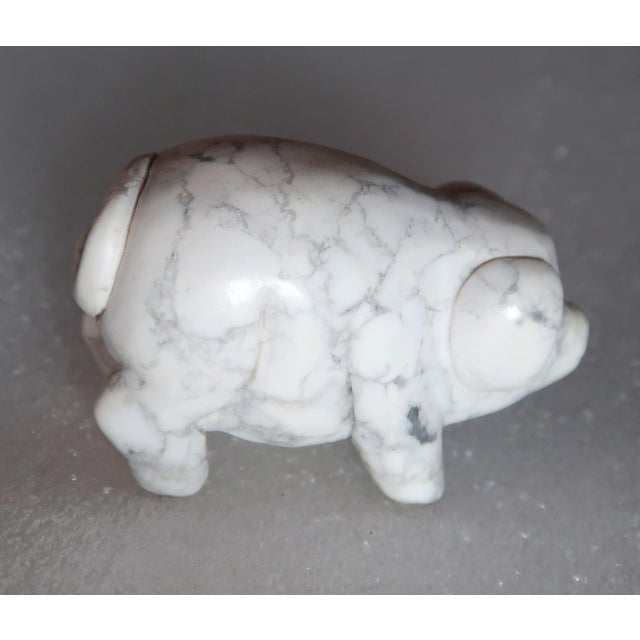 Chinese Miniature Well-Carved Piglet "Miss Piggy" - Pig - - Of Uncommon Magnesite Stone. For Sale - Image 3 of 14