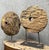 Wooden Pulley Wheels Mounted on an Iron Base, 1800s, Set of 2 For Sale - Image 4 of 6