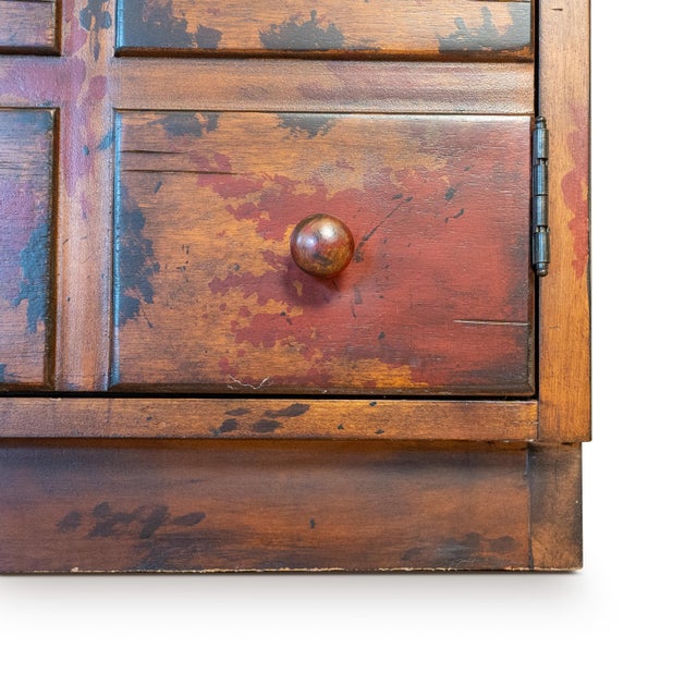 Early 20th Century Early 20th Century Apothecary-Style Cabinet With Faux Drawer Fronts & Interior Shelving For Sale - Image 5 of 14