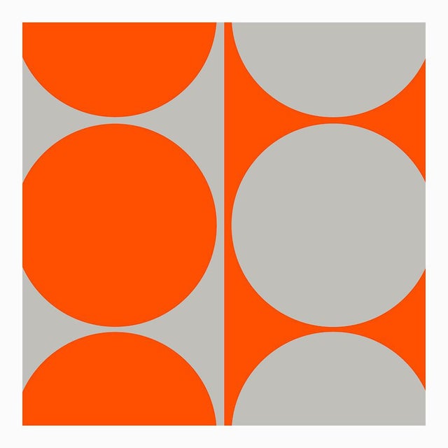 Mid-Century Modern Dynamic Orange and Gray Fine Art Print 17" X 24" by Liz Roache For Sale - Image 3 of 5