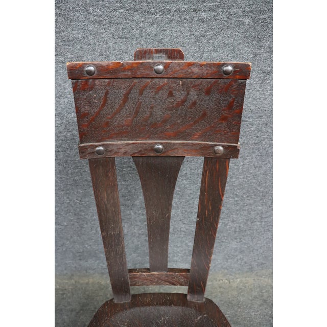 Late 20th Century Roycroft Attributed Mission Oak Desk Chair For Sale - Image 5 of 10