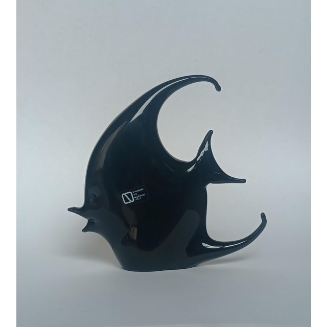 Black Murano Glass Fish Figure by Vincenzo Nason, 1970s For Sale - Image 4 of 9