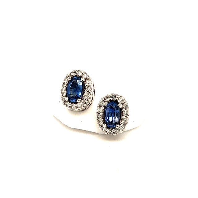 Natural Sapphire Diamond Stud Earrings 14k W Gold 0.64 TCW Certified $3490 121273 Nothing says, “I Love you” more than...