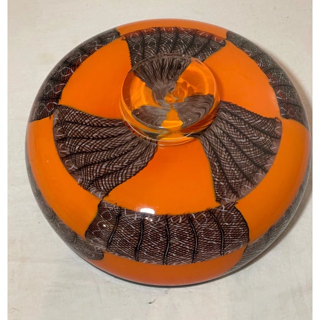 Hand Blown Orange Harry Stuart RPM Studios Centerpiece Bowl Art Glass Sculpture For Sale - Image 11 of 11