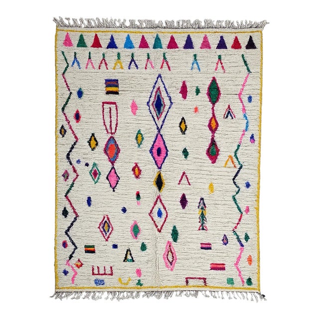 Handwoven Atlas Wool Rug - 9.8 X 6.4 Ft For Sale