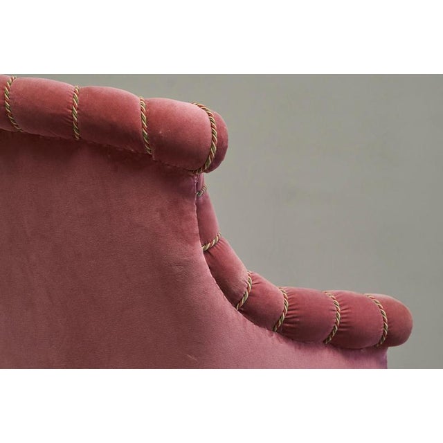 Late 19th Century Lounge Chair in Pink Velvet For Sale - Image 6 of 13