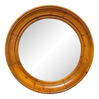 Rather Large Round Framed Mirror For Sale