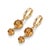 18k Gold Plated Citrine Two-Stone Dangle Huggie Hoops, Yellow Gemstone Drop Earrings - A Pair For Sale - Image 4 of 7