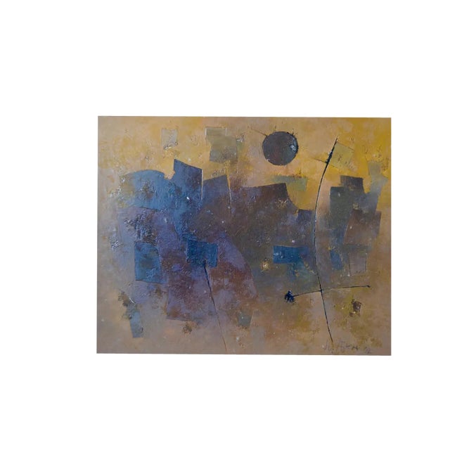 J.b. Thiery, Abstract Painting, 1962, Oil on Wood Panel For Sale