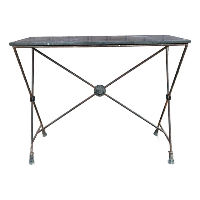 Pair Of French Maison Bagues Wrought Iron Neoclassical Style Console Tables. Offered is a great pair of hand forged...