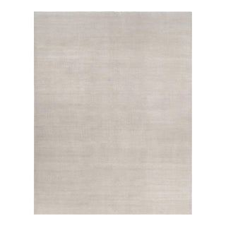 Rug & Kilim’s Oversized Contemporary Textural Solid Rug in Ivory Tones - 14x18 For Sale