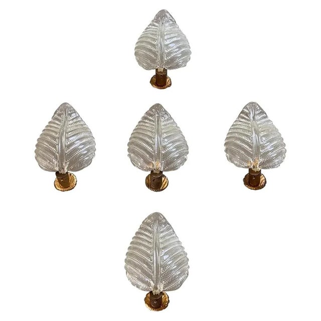 Ribbed Leaf Wall Light by Barovier & Toso, 1940 For Sale - Image 18 of 18