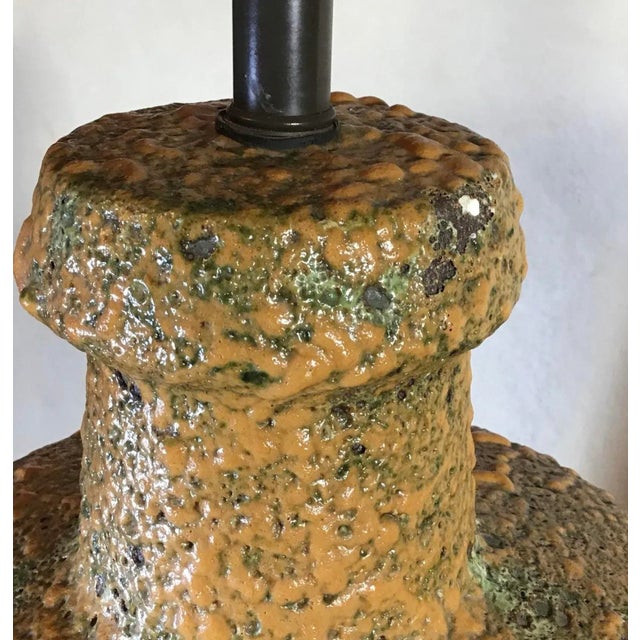 1960s Lava Textured Table Lamps Oversized Mid-Century Modern.- a Pair For Sale - Image 5 of 12