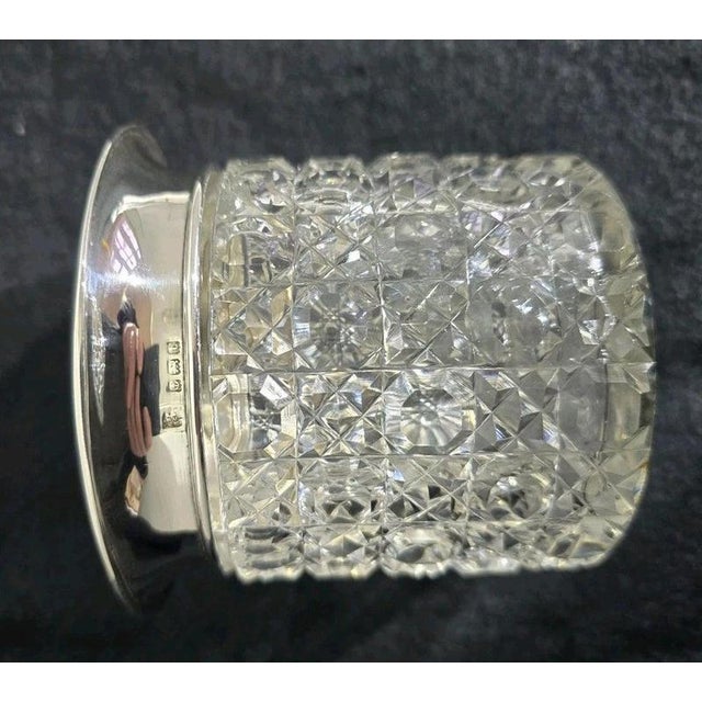 Antique Sterling Silver & Cut Glass Dressing Table Jar, 1918 For Sale - Image 3 of 17