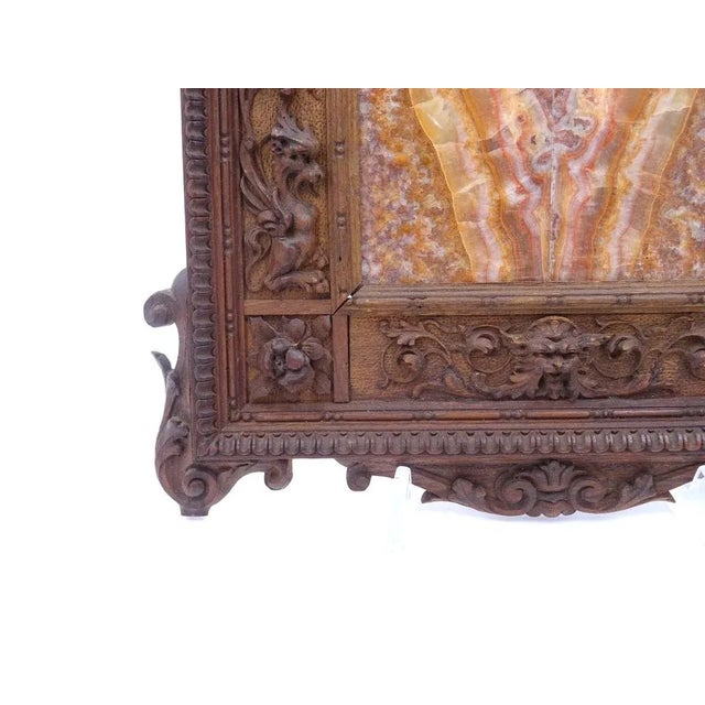 Carved Walnut Frame with Marble Composition, Late 1800s For Sale - Image 6 of 12