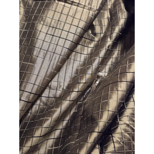 Textile Designer Contemporary Silk Silver Gray Black Fabric -4.5 Yards For Sale - Image 7 of 7