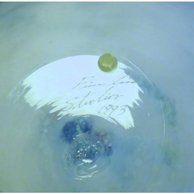 Kerry Feldman Art Glass Shallow Centerpiece For Sale In Los Angeles - Image 6 of 7