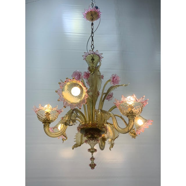 1960s Chandelier in Murano Glass attributed to the Cesare Toso Company, 1960s For Sale - Image 5 of 8