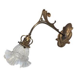 Art Nouveau Brass Wall Lamp, 1890s For Sale