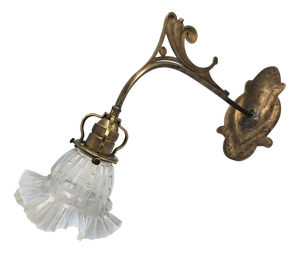 Art Nouveau Brass Wall Lamp, 1890s