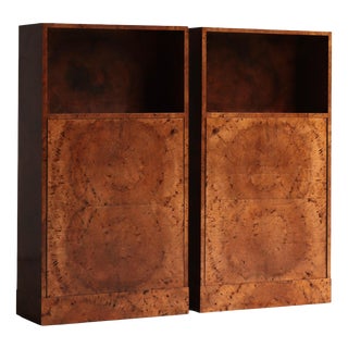 Danish Art Deco Cabinetmaker Cabinets in Birch Root Veneer, 1920s, Set of 2 For Sale