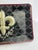 Late 20th Century Late 20th Century Hand Painted Fleur De Lis Glass Platter – Black, Gold & Red Rectangular Serving Tray For Sale - Image 5 of 6
