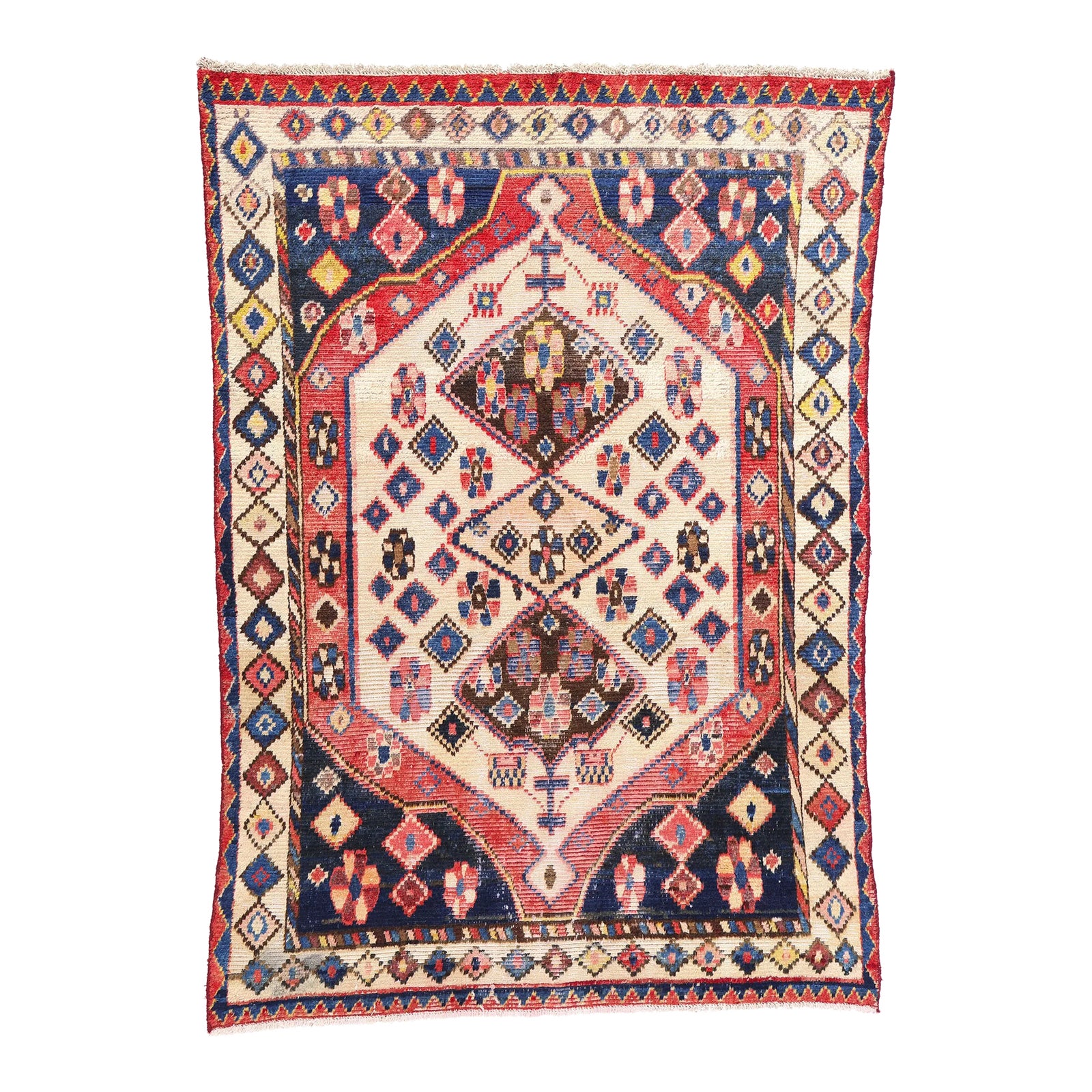 Vintage Ivory Persian Lori Rug - 05'00 X 07'01 | Chairish