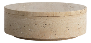 Travertine Cylinder Bowl with Lid from Kiwano Concept