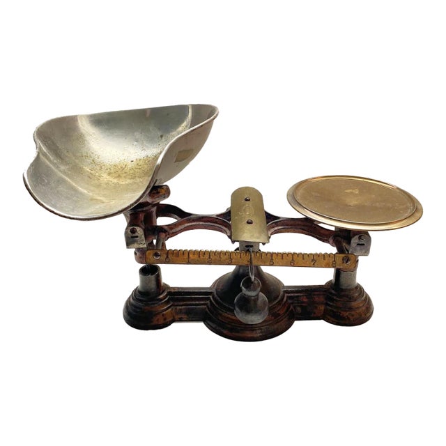 1800s Victorian Henry Troemner Philadelphia Brass Counter Top Scale Balance For Sale