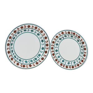 1960s Richard Ginori Mondovi Salad and Dinner Plate Set Floral Pattern - Set of 2