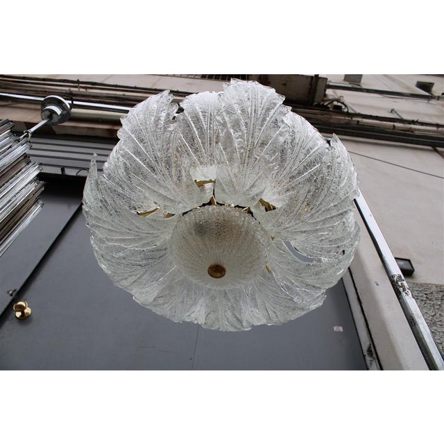 Italian Flower Ceiling Light in Murano Glass & Metal, 1970s For Sale - Image 17 of 18