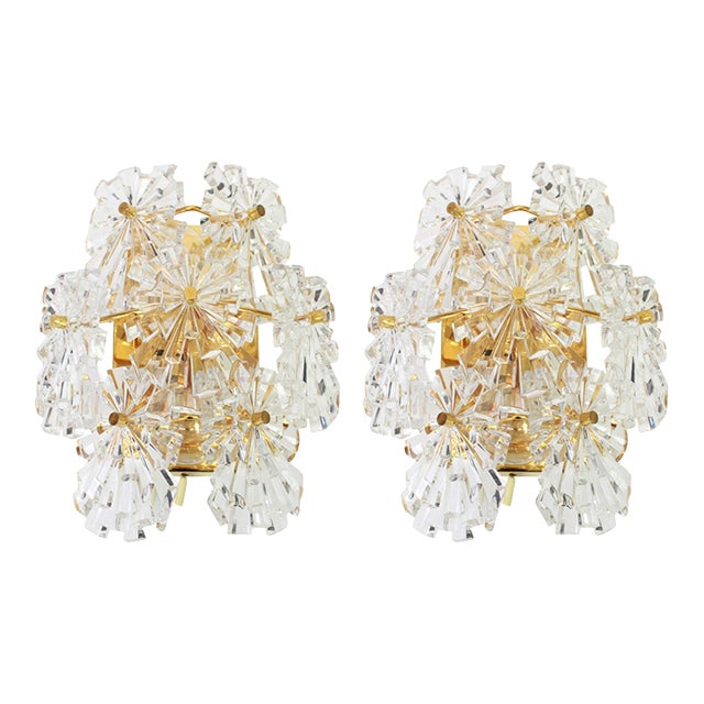 German Crystal Sconces by Kinkeldey, 1970s, Set of 2 For Sale