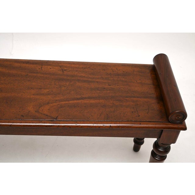 Brown Antique Victorian Carved Bench, 1860 For Sale - Image 8 of 11