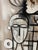 Large Tom Hayward Abstract Figural Painting, Cubist Style Faces, Neutral Tones For Sale - Image 14 of 15