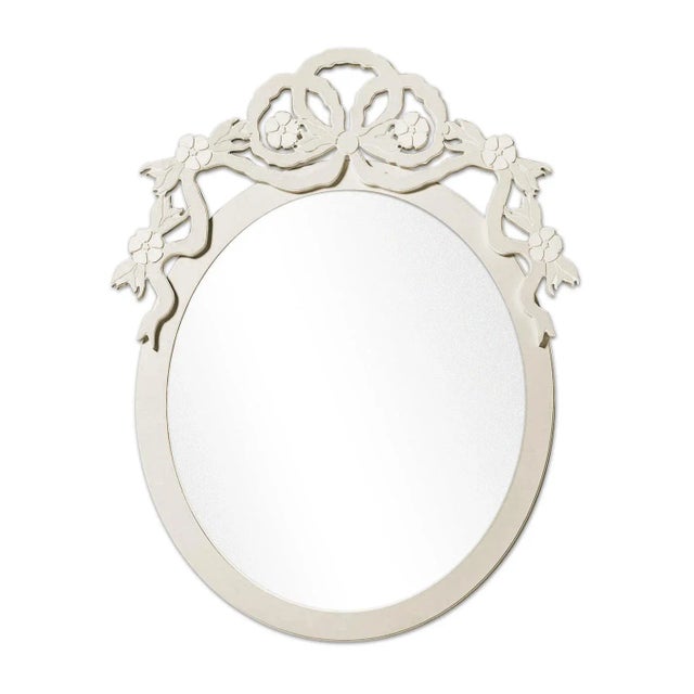 Contemporary Fleur Home Garden District Thalia Oval Mirror in White Dove, 28x39 For Sale - Image 3 of 3