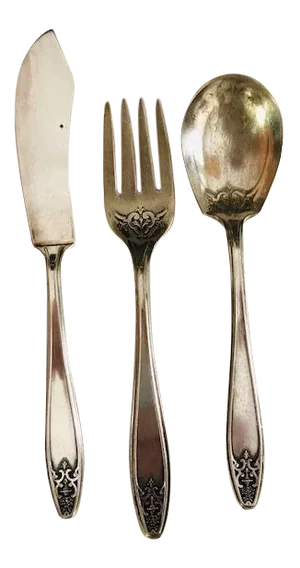 1920s Silverplate Princess-Lady Doris Serving Utensils Set- 3 Pieces