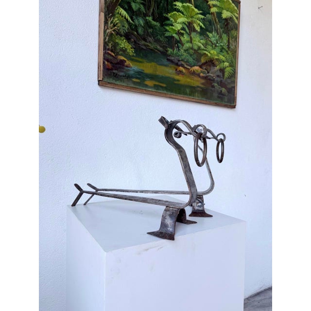 Zoomorphic Metal Dog Andirons, 1950s, Set of 2 For Sale - Image 6 of 18