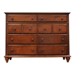 New Classic Solid Cherry Country French Contemporary 56" Double Dresser / Master Chest For Sale