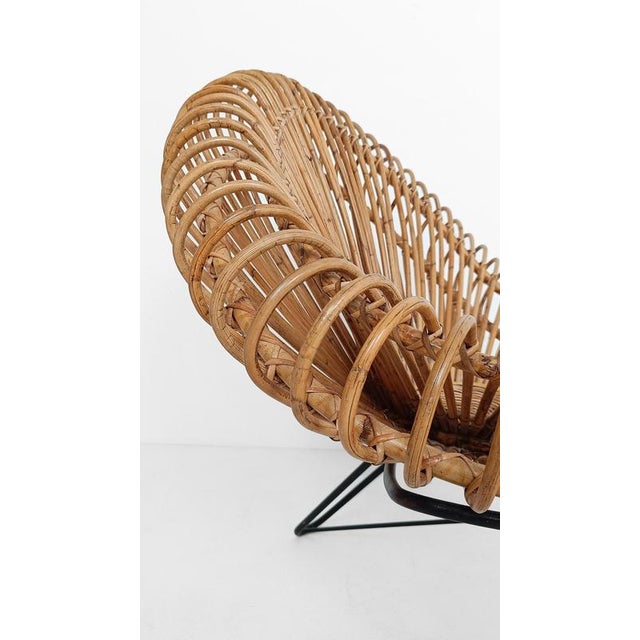 Rattan Lounge Chairs by Janine Abraham & Dirk Jan Rol for Edition Rougier, France, 1950, Set of 2 For Sale - Image 13 of 18