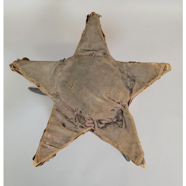 Farmhouse American Folk Art Star Pincushion on Mounted Cattle Horn Base, Early 20th Century For Sale - Image 3 of 9