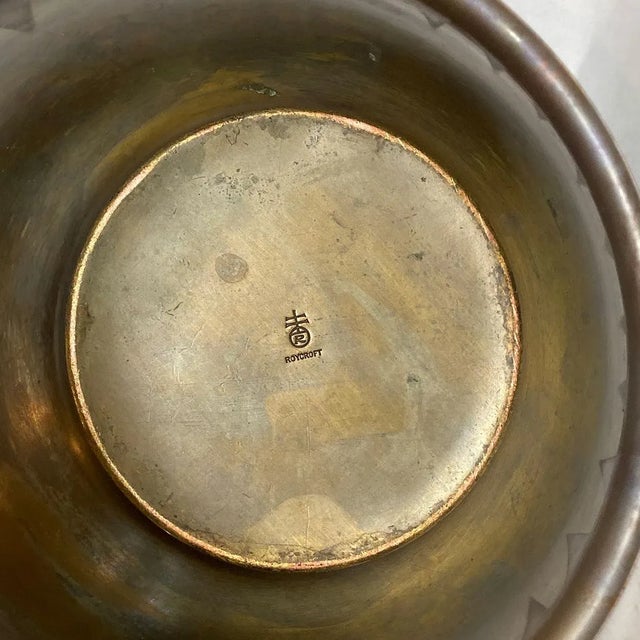 Roycroft American Roycroft Arts & Crafts Brass and Copper Fruit Bowl For Sale - Image 4 of 10