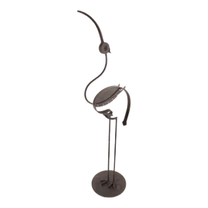 Vintage Metal Heron Sculpture by William Bill Heise