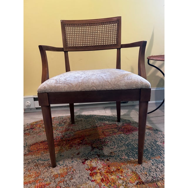 Vintage 1960s MCM Solid Wood Chairs With Cane Backs – Set of 4 (Lot 971) For Sale - Image 4 of 7