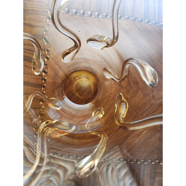 Italian MCM Italian Style Amber Glass Handkerchief Vase – Ground Pontil – Murano / Empoli Style For Sale - Image 3 of 6