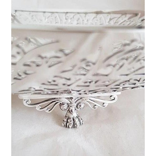 Sterling Silver Fruit Bowl or Cake Dish from Gladwin LTD, Sheffield 1942 For Sale - Image 12 of 18